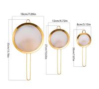 TEMU 3 piezas Colador de malla dorada de acero inoxidable - de cocina pequeño con malla , adecuado para hornear, pasta, sopa, - para uso doméstico y en restaurantes, regalo de vacaciones (Dorado)