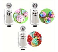 TEMU 3 piezas de boquillas para decoración de pasteles, boquillas rusas para glaseado y decoración de tartas