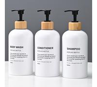 TEMU 3 Piezas de Botellas Dispensadoras Boston Blancas de 500ml para Champú, Gel de Baño y Acondicionador
