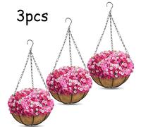 TEMU 3 Piezas de Colgante Redonda de Metal de 12 Pulgadas, Estilo Elegante, de Pared para Flores, Macetas Colgantes para Uso en Interiores y Exteriores, Ideal para Flores y Verduras,