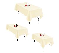 TEMU 3 Piezas de Mantel Plástico Beige 54*108 Pulgadas, Mantel Rectangular Desechable para Fiestas, Banquetes, , , Aniversarios y Otras Decoraciones Temáticas