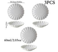 TEMU 3 piezas de platos blancos de cerámica de , ideales para ensaladas, sushi, frutas, condimentos y aperitivos; exquisitos platos mini para condimentos, para microondas