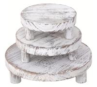 TEMU 3 piezas, Elevador de exhibición de madera para exhibición, Soporte de exhibición , Pedestal elevador de madera para decoración del hogar y organizador - , Estante de pie, Estante de pie