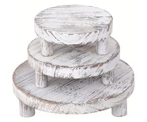 TEMU 3 piezas, Elevador de exhibición de madera para exhibición, Soporte de exhibición , Pedestal elevador de madera para decoración del hogar y organizador - , Estante de pie, Estante de pie