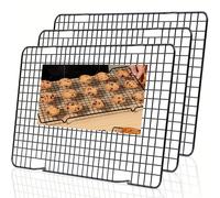 TEMU 3 piezas/juego de rejilla de cocina, parrilla negra, rejilla de enfriamiento antiadherente para galletas para hornear, cocinar, asar , bandeja para hornear
