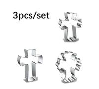 TEMU 3 piezas Patisserie Reposteria Pascua Cruz Metal Cortador de Galletas Fondant Decoración Herramientas Molde de Biscocho Pastelería Utensilios para Hornear