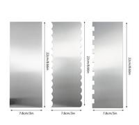 TEMU 3 piezas Rascador de acero inoxidable de 22 cm, rascador grande de cara con de y raya, peine para decoración de pasteles, cortador de pastelería adecuado para decoración de mousse