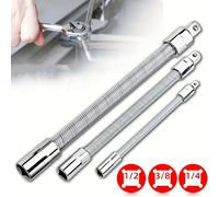 TEMU 3 piezas Varilla de extensión para llave de vaso, 1/4, 3/8, 1/2 Cabezal de accionamiento para llave de vaso, flexible para eje de varilla de extensión de vaso