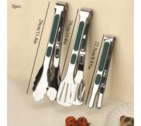 TEMU 3 pinzas de acero inoxidable para cocina al , pinza para buffet y , mango de silicona, pinza para carne