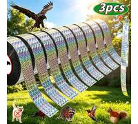 TEMU 3 Rollos de Cintas Repelentes de Aves, Cinta Reflectante Anti-Avutarda de Cara, Adecuada para Huertos y Jardines de Vegetales, No Requiere Electricidad, Palomas, Gansos, Picapies