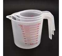 TEMU 3 vasos medidores de líquidos para hornear, taza de de PVC, vaso medidor de plástico, de volumen, herramientas de cocina para hornear 250/500/1000 ml