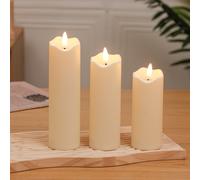 TEMU 3 velas LED sin llama - , velas de de plástico, velas , velas de té, decoración para fiestas, regalo para el hogar con pilas | Fiestas | Día de San Valentín | Decoración del hogar