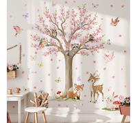 TEMU 30*90cm Adhesivos de Pared de Árbol de Flor de Melocotón, Animal y Pájaro | PVC Autoadhesivo, Acabado Semimate, Un Solo Uso, Estilo Contemporáneo para Decoración de Dormitorio y