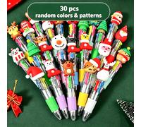 TEMU 30 bolígrafos mini para ideas de Navidad - diseños brillantes y variados con agarre de silicona , perfectos para oficina y regalos navideños