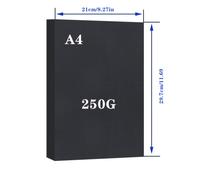 TEMU 30 Hojas de Cartulina Negra Sólida Gruesa Tamaño A4 | Opciones de de 200g/250g/300g, Ideal para Pintar, Proyectos Hechos a , Invitaciones, Tarjetas de Felicitación, Stickers, Collages