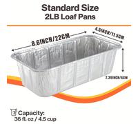 TEMU 30 moldes para pan de 2LB, 8.6" X 4.5" de papel de aluminio - Moldes de papel de aluminio desechables extra fuertes para hornear, tamaño estándar, ideales para pan , guarniciones y lasaña