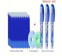 TEMU 30/Set Recambios de Bolígrafo Borrable 0.5mm Bolígrafo Mágico Neutral Lavable Mango Escritorio Papelería