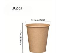 TEMU 30 vasos de papel - Vasos marrones desechables y a prueba de fugas para bebidas frías/calientes, vasos para fiestas, oficina, hogar, picnic