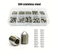 TEMU 300 piezas/ Kit M3 M4 M5 M6 M8 10 Tamaños Tornillo de Cabeza Hexagonal con Punta Acero Inoxidable 304 Grado 12.9 DIN914