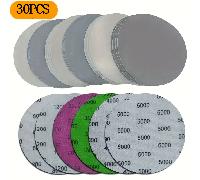 TEMU 30pcs Almohadillas de Húmedo y de 125Mm - Tamaños de 800/1200/2000/3000/4000/5000, Juego de Almohadillas de de Gancho de Felpa de Calidad, Papel de de Fino, Adiciones para Pulidora Eléctrica