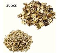 TEMU 30pcs Mini Bisagras de Latón para de Madera, Joyero, Casa de Muñecas, Muebles Miniatura + Tornillos de Bisagra Dorada de Repuesto
