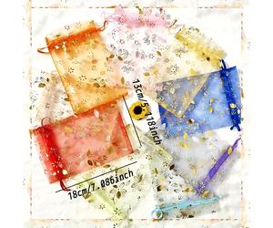 TEMU 30uds/50uds/100uds Bolsas de Regalo de Organza con Flores de Bauhinia en Colores Surtidos Pequeñas Medianas Grandes para y Fiestas, Fundas para Joyería Navideña, Envoltura y Almacenamiento
