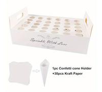 TEMU 31 Piezas Bandeja de Boda de Papel , Conos de , de Soporte, Decoración Rústica para , Juego de Conos de para , Suministros para
