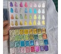 TEMU 32 Colores de de Acuarela Perla, Envase Sólido para Pintura Tradicional China, Caligrafía , Pintura a Color, Uso Profesional en