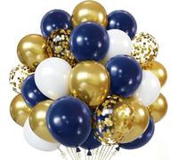 TEMU 32 Piezas de Globos de Azul Dorado, Globos de Látex Azul Metálico Dorado de 10/12 Pulgadas con Cinta para Decoración de , , Graduaciones y Fiestas de Despedida de Soltera