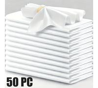 TEMU 36/50 piezas de servilletas blancas de 12x12 pulgadas - Tela con para , fiestas y comidas - Reutilizables y lavables a máquina
