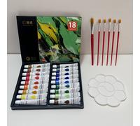 TEMU 36 Colores con 6 Pinceles y 1 Paleta - Set de Tintas Acrílicas, 12ml/0.41oz, 12/18/24/36 Colores, Kit Profesional para Artistas, , Manualidades, DIY en Paredes y Ropa!