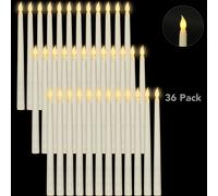 TEMU 36 velas LED sin llama de 11" con , velas cónicas a pilas, velas de plástico con de , velas para ventanas, decoración para Año , San Valentín, Navidad, Halloween, hogar y