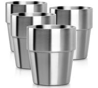 TEMU 4/8 piezas de Cerveza de Acero Inoxidable - Vaso Metálico Apilable Premium, Taza de Café/Taza de Té/Taza de Cerveza, Adecuado para Viajes al , Camping y Uso Diario (6Oz/10Oz)