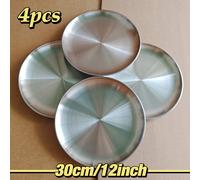 TEMU 4 bandejas grandes de acero inoxidable de 12 pulgadas para pizza | Ideal para Navidad, Acción de Gracias y otras fiestas, aptas para horno, perfectas para entusiastas de la