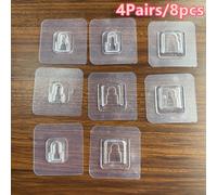 TEMU 4 de Ganchos Adhesivos Fuertes Sin Dejar Rastros, Hebillas de , Sin Perforar, Multifuncionales, para Baño, Cocina, Hogar, Colgar en la Pared, Ganchos Utilitarios