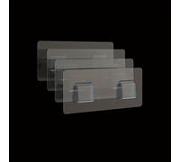 TEMU 4 ganchos de pared autoadhesivos de plástico, 4 piezas, adhesivo sin marcas, para organizador de ducha, jabonera, estante de almacenamiento para baño, gancho de cocina, ganchos multiusos