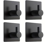 TEMU 4 ganchos de pared autoadhesivos, ganchos de ABS impermeables para colgar sombreros, abrigos, toallas y albornoces, estante de pared para baño y dormitorio, regalo de Navidad, almacenamiento de