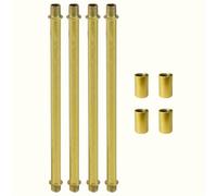 TEMU 4 Juegos de 7.87 pulgadas de Tubo para Lámpara, Kit de con Conector M10, Negro, Herrajes para Varilla de Lámpara, Repuestos para Accesorios de Iluminación