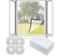 TEMU 4 mosquiteras autoadhesivas para ventanas, malla invisible, fáciles de instalar, mosquitera para dormitorio y