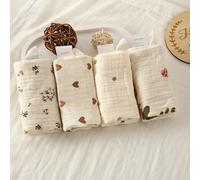 TEMU 4 Paños de Algodón - Reutilizables, Estampados, Estilo Moderno, Ideales para de Cara y Manos - Perfectos para Cocina, Baño, Dormitorio y Uso Exterior