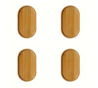 TEMU 4 Piezas de Bandeja de Bambú, Platos de Madera Multiusos para Té, Maquillaje y Macetas, Bandeja de Servir - Ideal para Uso en Hogar y Restaurante & Decoración, Accesorios de Calidad, No para