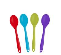 TEMU 4 piezas de cucharas de silicona multicolores - Cuchara de cocina antiadherente para cocinar, hornear y mezclar - Duradera y fácil de limpiar