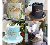 TEMU 4 Piezas de Decoración para Pastel de Acrílico " " en Ruso, Toppers para Pastel de , Decoraciones para y Fiestas (Dorado)