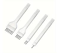 TEMU 4 piezas/ de herramientas de perforación de cuero de 4 mm, herramienta de perforación para coser, herramienta de perforación de cuero de 1, 2, 4 y 6 púas