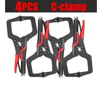 TEMU 4 piezas de kits de pinza C de acero al carbono resistente de 6 pulgadas con antideslizantes, negros - Ideales para soldadura, de metal y reparaciones en carpintería y renovación del hogar