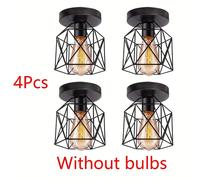 TEMU 4 piezas de luces de techo minimalistas modernas negras con base de bombilla E27, para pasillo, , entrada, cocina y comedor, accesorios de iluminación de Halloween y Navidad (excluyendo bombilla)
