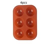 TEMU 4 Piezas de Moldes para Pasteles Silicona con 6 Cavidades, Molde DIY Chocolate Repostería, Formas Esféricas Medio Redondos Para Hogar Cocina y Restaurante