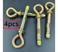 TEMU 4 piezas de tornillos de para ojo de oveja de hormigón, M8 X 80 mm, sujetadores - Galvanizados gruesos resistentes a la corrosión, sujetadores de cabeza hexagonal