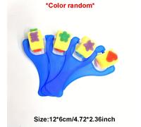 TEMU 4 piezas/juego Mini pinceles de pintura de flores azules, pinceles de esponja EVA con patrones de flores de estrella, y , herramientas de dibujo, , materiales de artesanía QFM