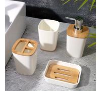 TEMU 4 piezas Organizador de baño para el baño, mantén el baño ordenado, juego de adicionales, almacenamiento de artículos de tocador para baño, , hogar